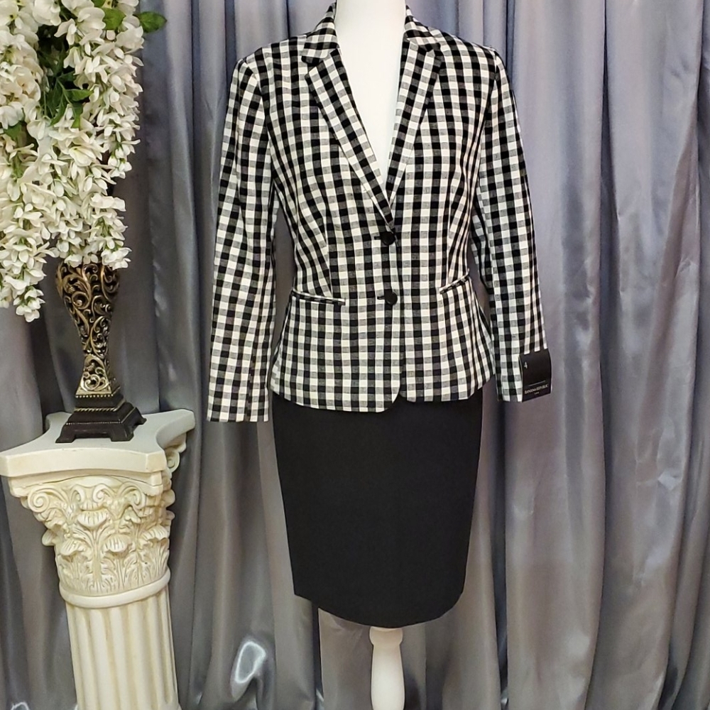 Women's BANANA REPUBLIC  BLAZER/BLACK-WHITE